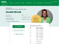 Website Screenshot DEVK Versicherungen: Susanne Gerards