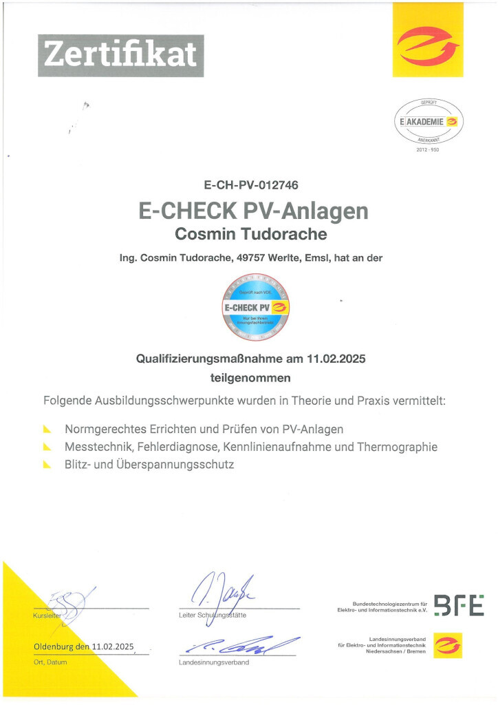 Bilder Ing. Cosmin Tudorache Elektromontage GmbH