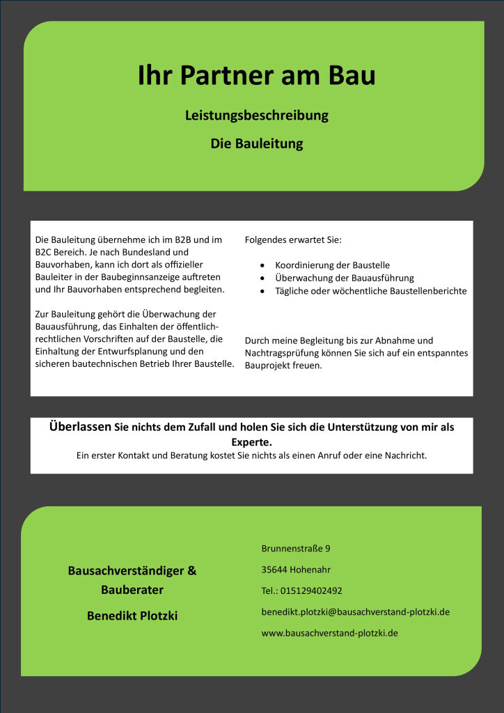 Bilder Bausachverständiger & Bauberater Benedikt Plotzki