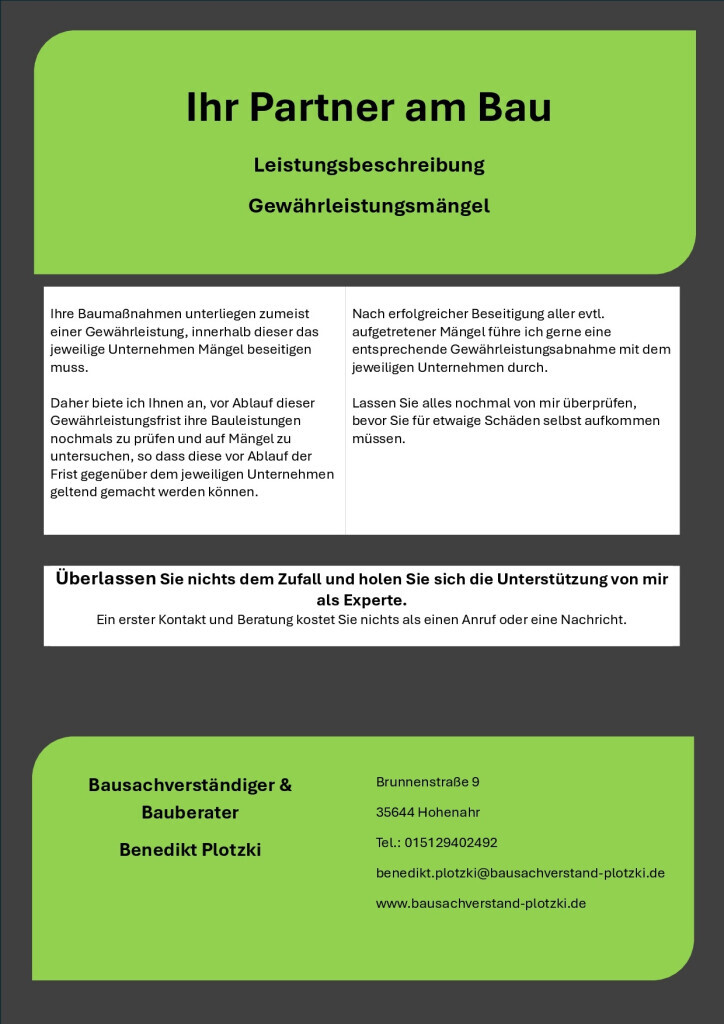 Bilder Bausachverständiger & Bauberater Benedikt Plotzki