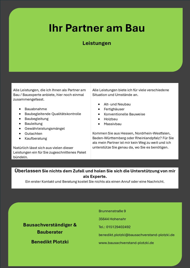 Bilder Bausachverständiger & Bauberater Benedikt Plotzki