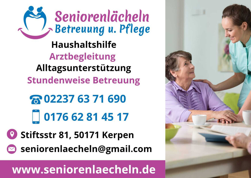 Bilder Seniorenlächeln Betreuung und Pflege