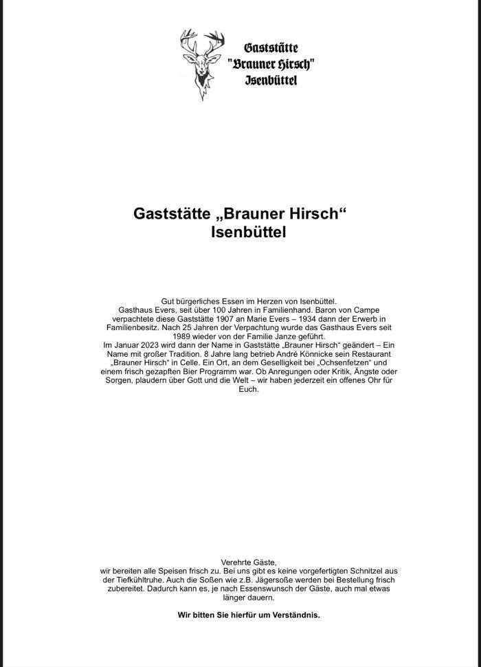 Bilder Gaststätte Brauner Hirsch Isenbüttel