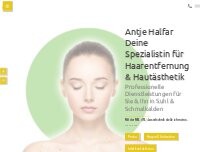 Website Screenshot Spezialistin für Haarentfernung & Hautästhetik für Sie und Ihn - Praxis Antje Halfar Suhl