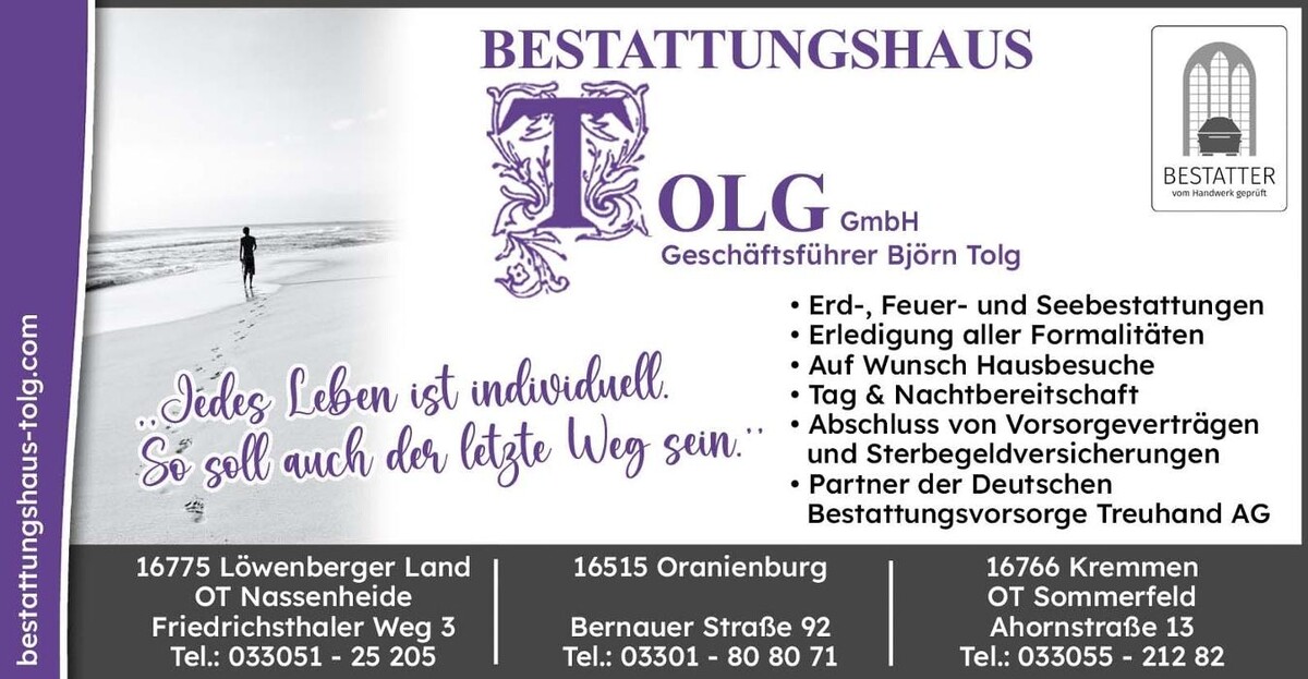 Bilder Bestattungshaus Tolg GmbH, Geschäftsführer Björn Tolg