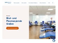 Website Screenshot Blut- und Plasmaspende Gießen Octapharma Plasma GmbH