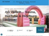 Website Screenshot AG Verleih - Sauna, HotTube & Hüpfburg mieten
