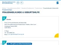 Website Screenshot Sana Praxis für Frauenheilkunde und Geburtshilfe