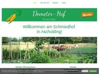 Website Screenshot Demeterhof, Biohofladen, SolaWi Schmiedhof Fam. Müller