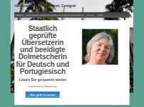 Website Screenshot Staatlich geprüfte Übersetzerin für Portugiesisch Petra Karen Centgraf