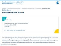 Website Screenshot MedizinZentrum am Sana Klinikum Lichtenberg
