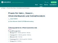 Website Screenshot Asklepios MVZ Mümmelmannsberg - Praxis für Hals-, Nasen-, Ohrenheilkunde und Schlafmedizin