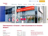 Website Screenshot Haema Plasmaspendezentrum Dresden-Elbepark