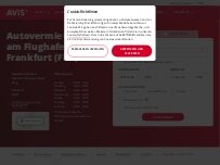 Website Screenshot Avis Autovermietung - Frankfurt am Main Flughafen