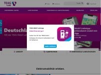 Website Screenshot TEAG Mobil-Ladestation