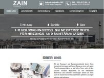 Website Screenshot Zain Versorgungstechnik GmbH