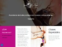 Website Screenshot Hope Seseña en Danza y Música
