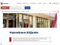 Website Screenshot Vuoreksen kirjasto