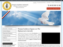 POMPES FUNEBRES NATIONALE website screenshot