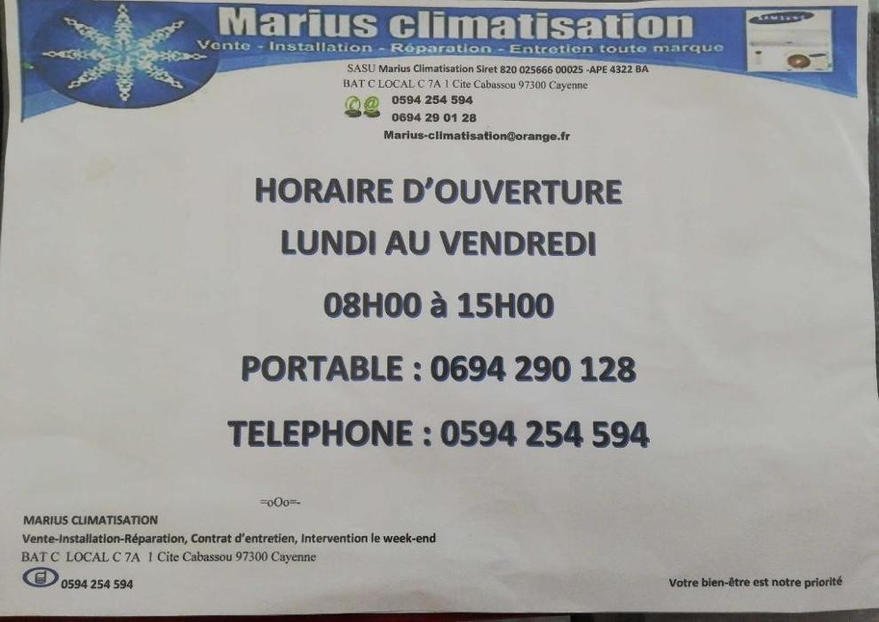 Images Marius Climatisation service climatisation GUYANE