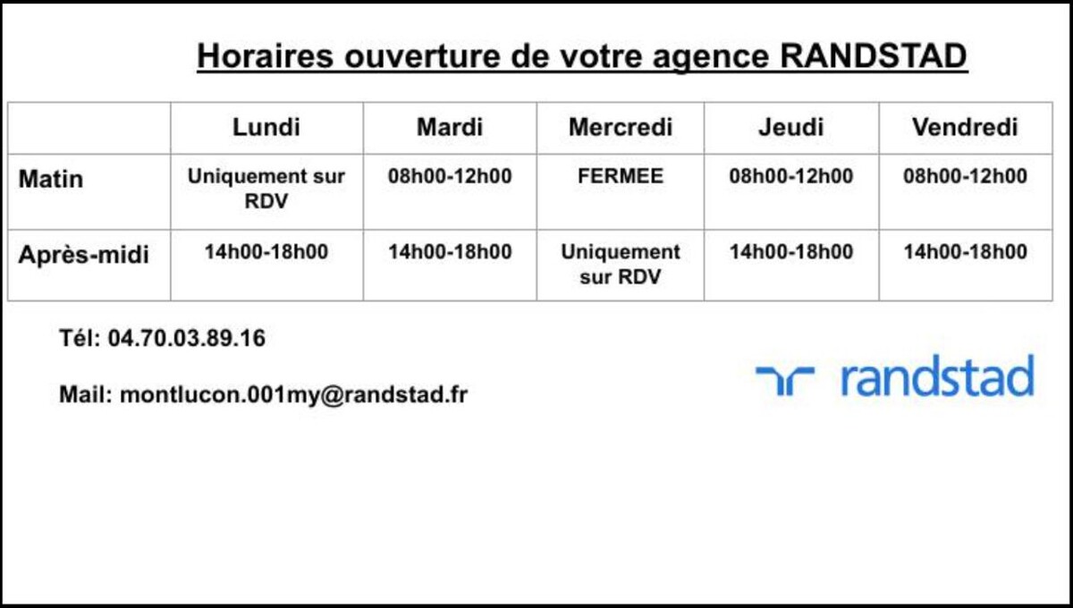 Images Agence d'intérim Randstad - Montluçon
