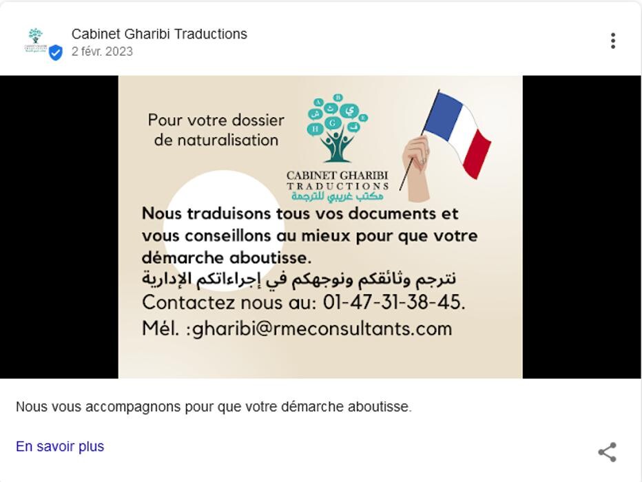 Images Cabinet Gharibi Traductions