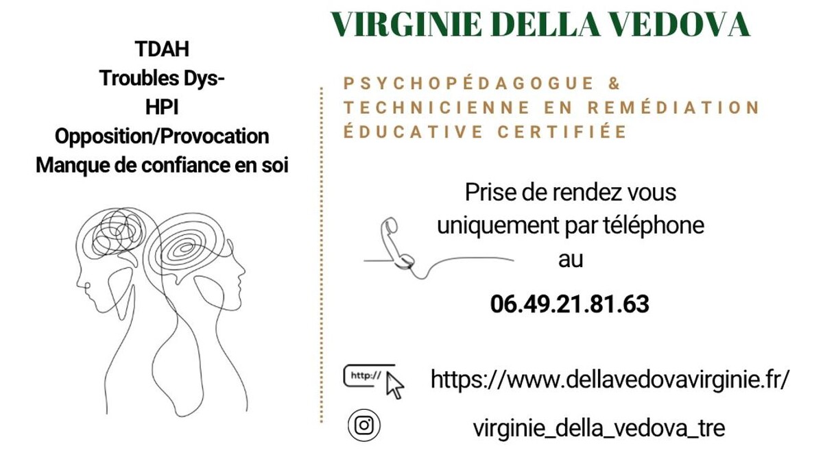 Images Virginie DELLA VEDOVA - Psychopédagogue et Technicienne en remédiation éducative