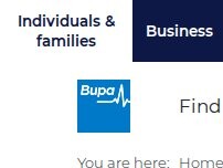 Website Screenshot Bupa Dental Care Manchester