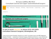 Mr Ewen A Griffiths MD FRCS, Birmingham Upper Gastrointestinal and General Surgery website screenshot