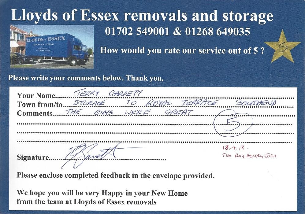 Images Lloyds Of Essex Removals