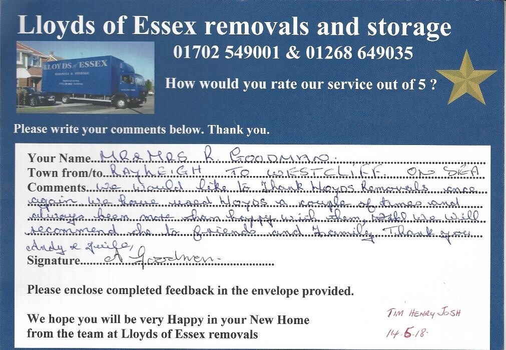 Images Lloyds Of Essex Removals