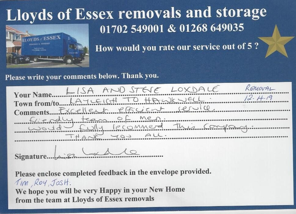 Images Lloyds Of Essex Removals