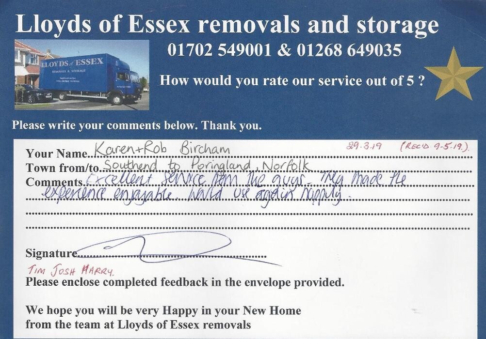 Images Lloyds Of Essex Removals