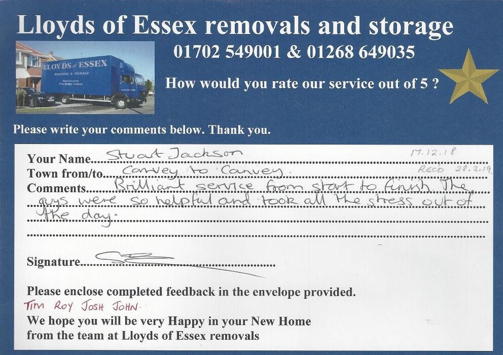 Images Lloyds Of Essex Removals