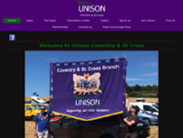 Unison, Coventry & St Cross website screenshot