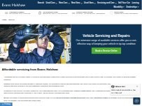 Website Screenshot Evans Halshaw Vehicle Preparation Centre