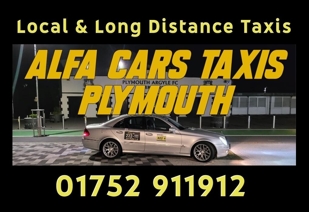 Alfa Cars Taxi services Plymouth Logo