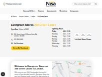 Website Screenshot Evergreen Stores