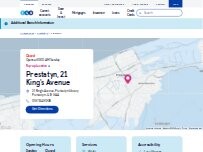 Website Screenshot TSB Bank – Pop-Up Location