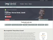 Website Screenshot mydentist, Thomas Street, Llanelli