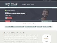 Website Screenshot mydentist, Union Street, Yeovil