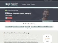 Website Screenshot mydentist, Grosvenor Avenue, Newquay