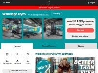 Website Screenshot PureGym Wantage - New Kit Just Landed