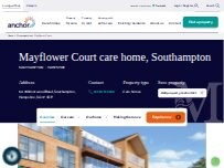 Website Screenshot Mayflower Court care home, Southampton