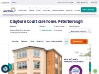 Website Screenshot Clayburn Court care home, Peterborough