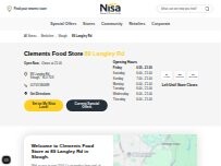 Website Screenshot Clements Food Store