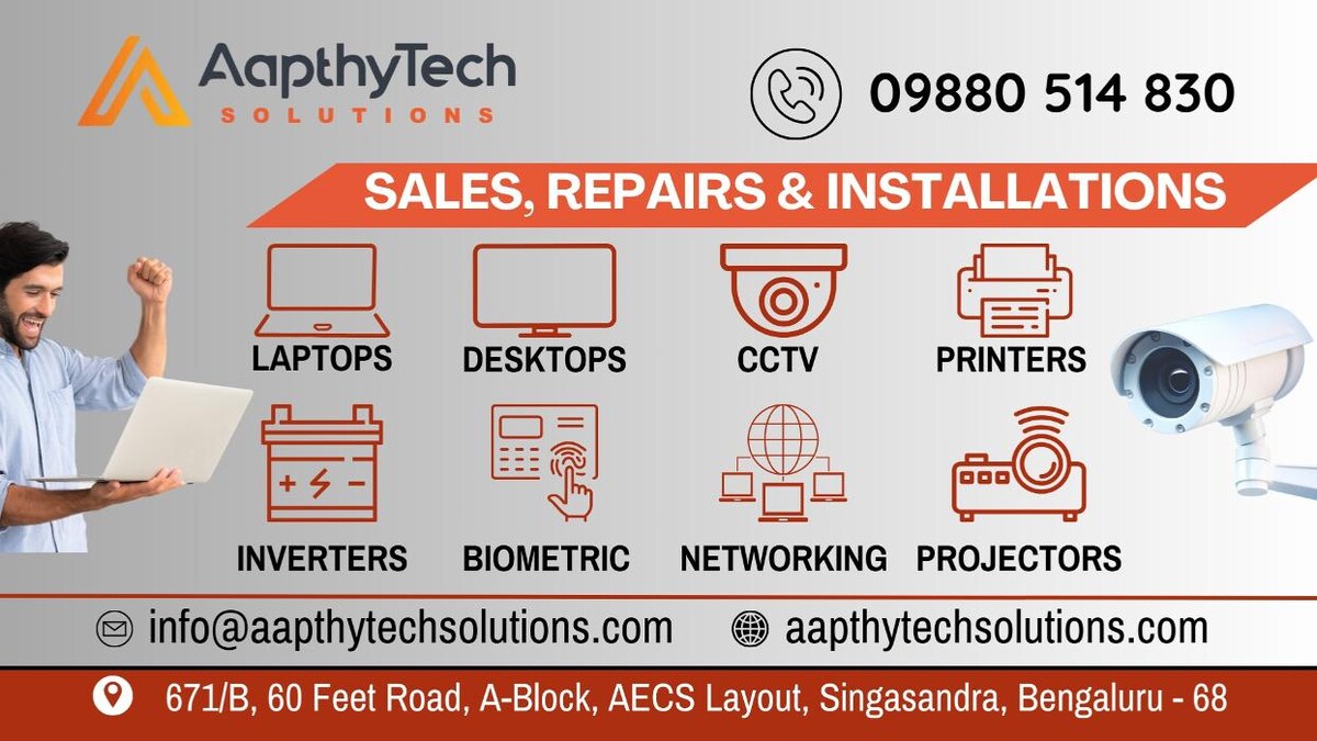 Images AapthyTech Solutions - Laptop, CCTV & Networking Services