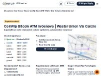 Website Screenshot CoinFlip Bitcoin ATM - Wester Union Via Canzio (Sampierdarena)