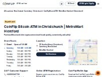 Website Screenshot CoinFlip Bitcoin ATM - MetroMart Hereford (Christchurch)