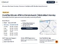 Website Screenshot CoinFlip Bitcoin ATM - MetroMart Hornby (Christchurch)